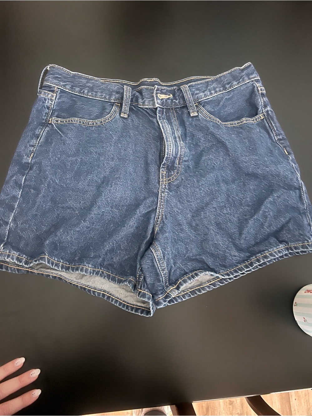 Old Navy Dark Blue Denim High-Rise Shorts